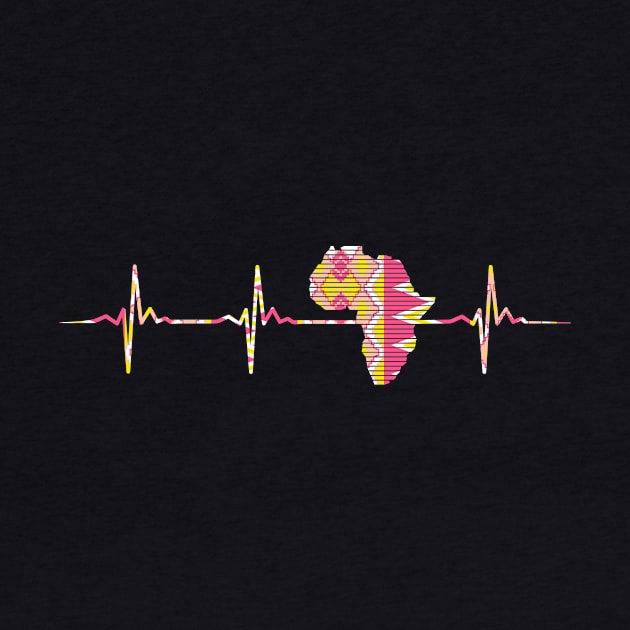 Africa Map, Kente Pattern, Heartbeat, Love Africa by kentevibes